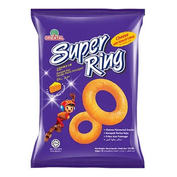 Oriental Super Ring contain real cheese popular childhood Malaysia cheese flavoured corn snack