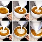 12oz Stainless Steel Milk Pot/Coffee Foam Cup Pitcher/Creamer Pitcher Pull Flower Cup
