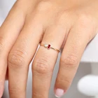 Ruby Gold Plated Classical Eternity Gemstone Ring Simple 14k Baguette Ruby And Diamond Ring For Women Wedding