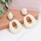 Earrings Earrings Right Grand 2021 New Trend Resin Geometry Earrings Long Hollow Simple Pendant Earrings