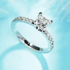 Princess Cut Rings Diamond Ring Au750 18k White Gold Princess Cut Engagement Rings Diamond Ring With Halos