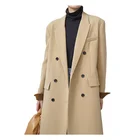 Coat Women Spring Coat Women Wide Lapel Belt Pocket Regular Size Long Trench Coat Outwear Worth 2 Pockets