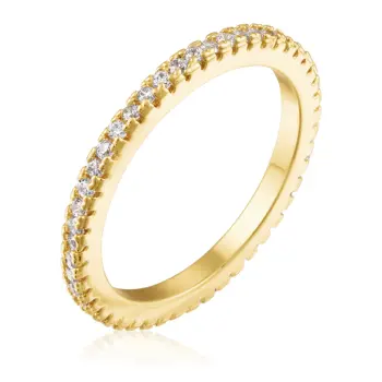 Stackable Gold Rings With Cubic Zirconia Eternity Bands For Women 18K Gold Plated From MAJU Designers