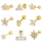 Jewelry Earrings Earrings CANNER 18K Gold Plated Jewelry Real 925 Silver Jewelry Helix Piercing Earrings