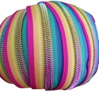 Zipper Custom O/E Multi-Color Rainbow Zipper Tape Rainbow Nylon Zipper Tape For Zipper Bags