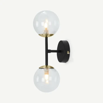 Factory Glass Wall Light / Indoor Wall Lighting / Finished With Antique Brass Plating