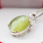 Excellent Quality Rarely Natural Nephrite Jade Cat's Eye 18K Pendant