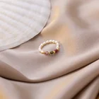 Fashion Rings Pearl Pearl CANNER Fashion Jewelry Women Rings Colorful Pearl Beaded Rings 2021