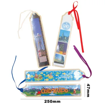 Custom Picture PVC Bookmark ruler with Ribbon Souvenir Reading Bookmark for gifts give away