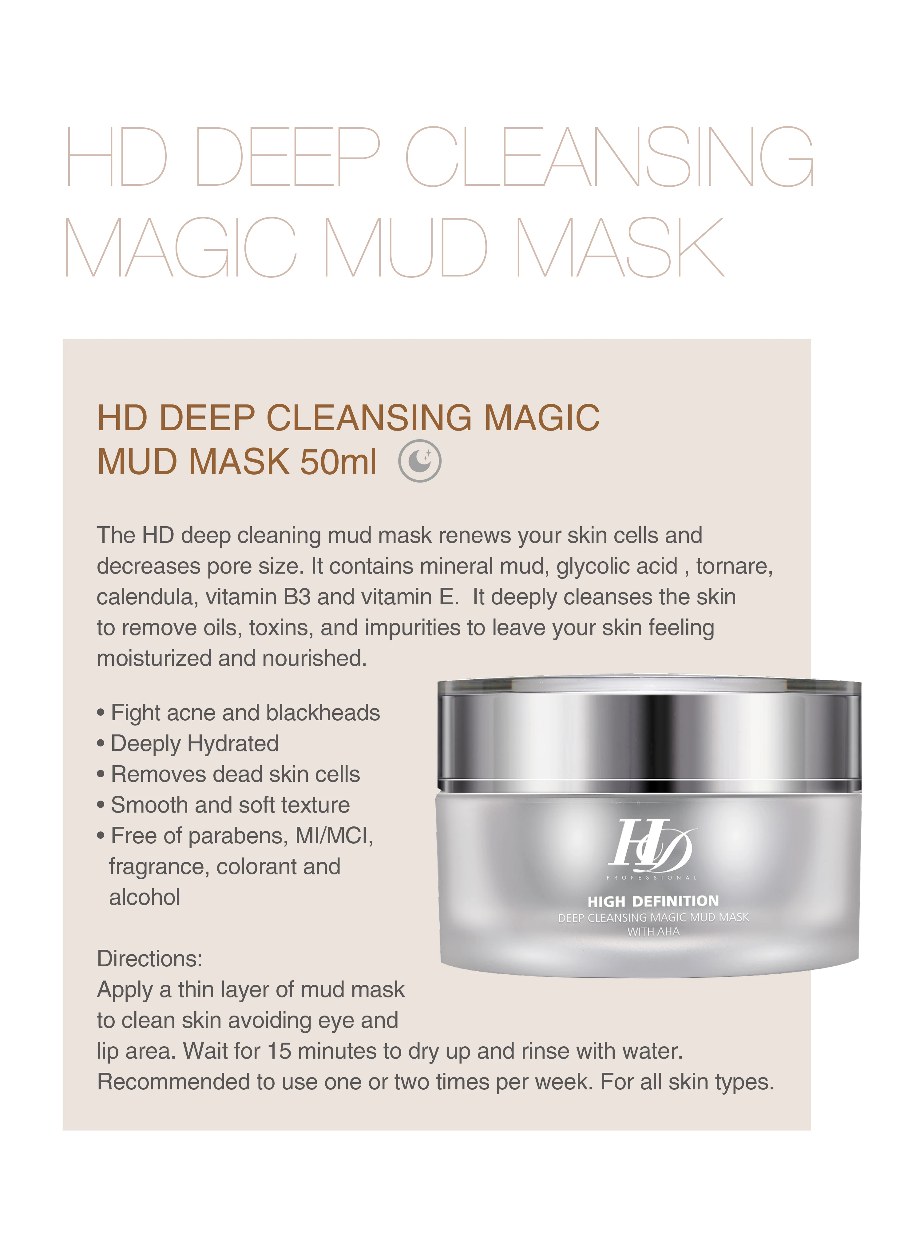 HD CLEANSING MUD MASK