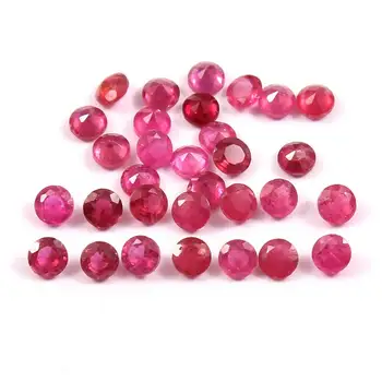 Wholesale Price Natural Ruby Gemcut Loose Faceted Round Gemstone 1.5mm to 4mm Size