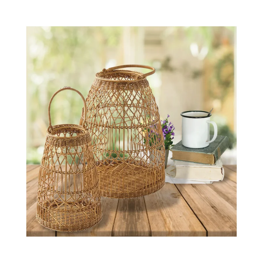 wicker lantern set