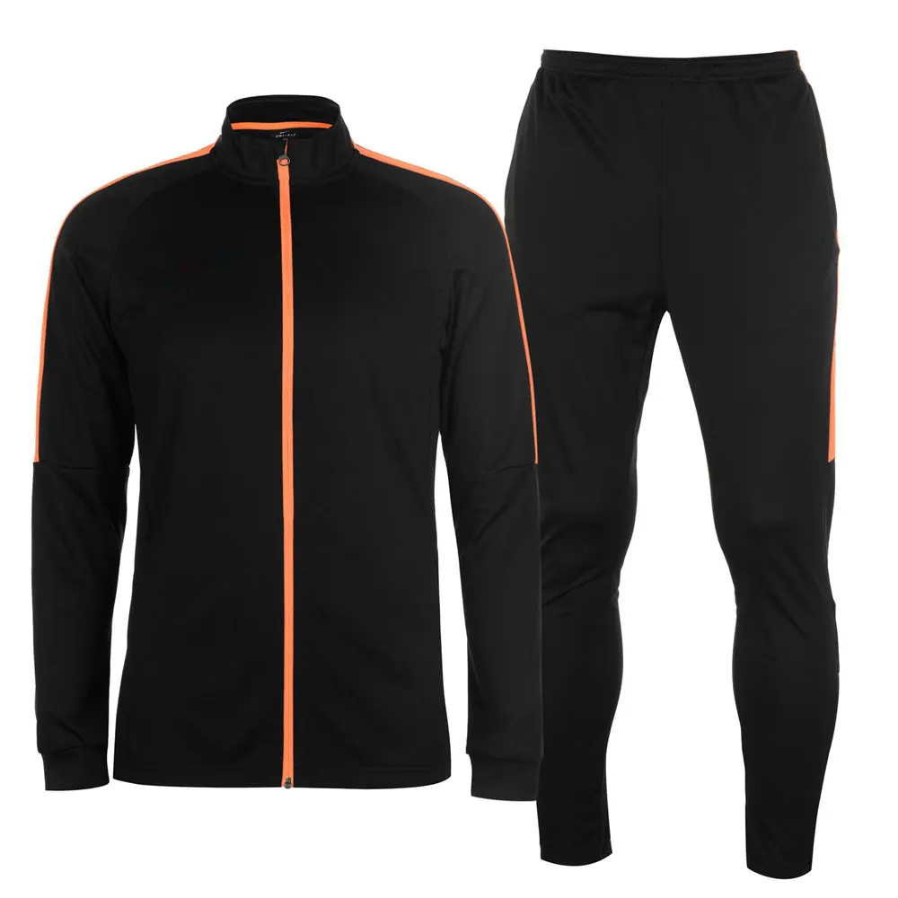 OEM Customize Embroider Print Label Contrast Color Zip Up Track Sports Suits For Men