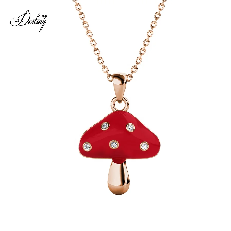 Sterling Silver Red Enamel Mushroom Pendant Red Pendants & Charms Jewelry 