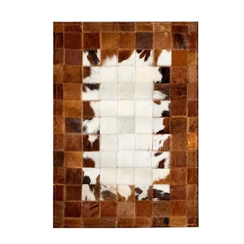 Custom Color 100% natural cowhide skin rugs leather carpets patchwork custom luxury bedroom rug modern living room carpet