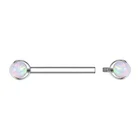 Opal Rings 14G G23 Titanium Opal Implant Threaded Nipple Rings Barbell Body Piercing Jewelry For Women