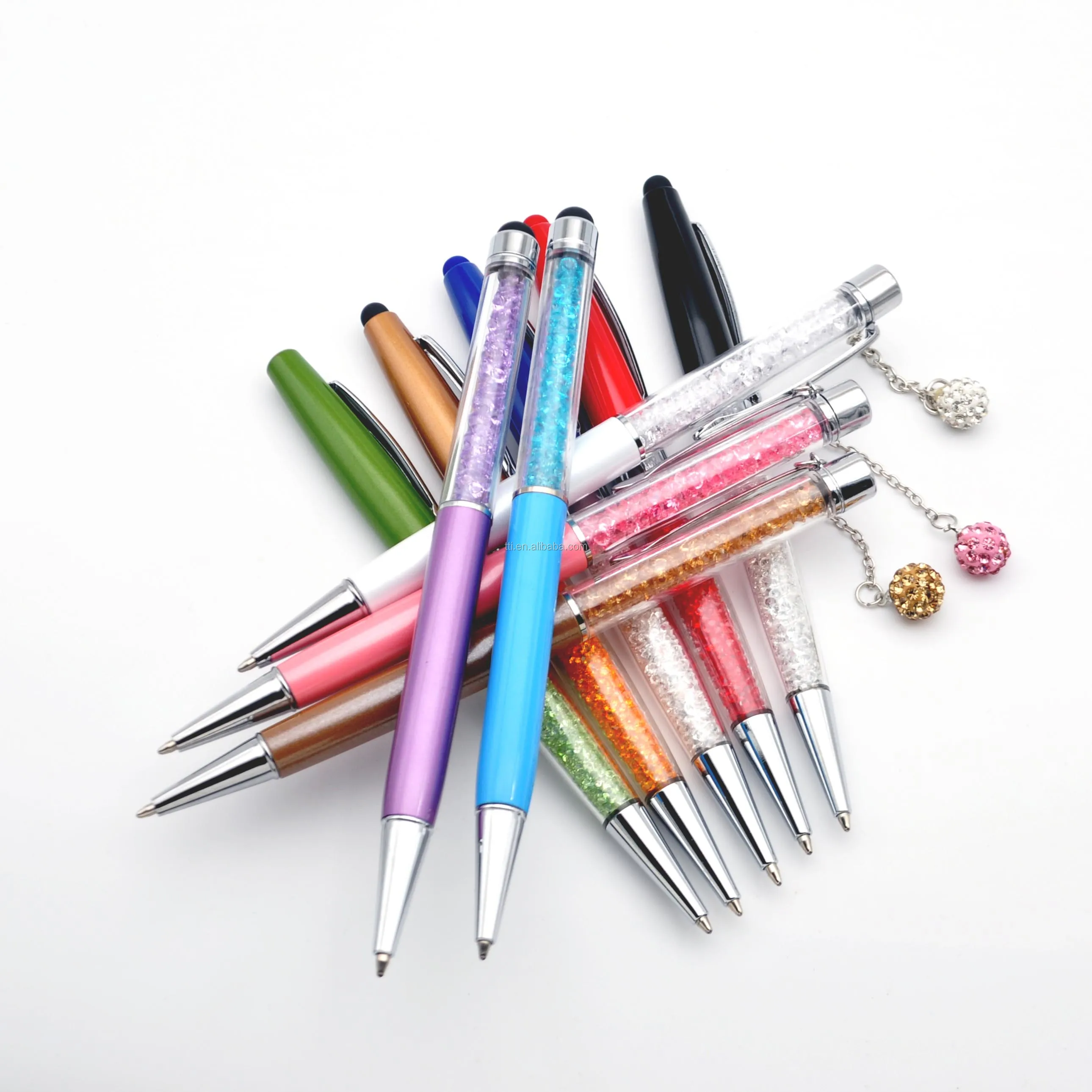 crystal stylus ballpoint pen custom logo promotional ball pen