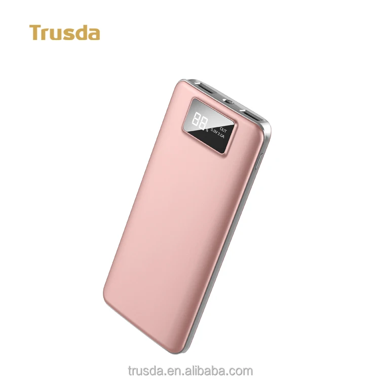 Trusda K2 portable charger 10000mah power bank mini slim with LED display for android and iPhone mobiles charging