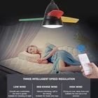 Fan Light And Fan New Indoor Decorative LED Colored Fan Leaves Remote Control Adjustable Color Ceiling Fan Light
