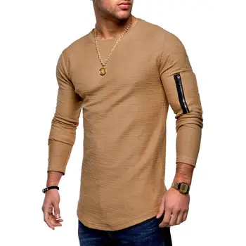 Wholesale Men T Shirt Slim Fit Long Sleeve New Style Crewneck T Shirt