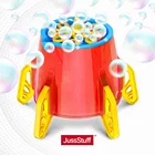 JussStuff Rocket Bubble Machine Automatic Bubble Blower with 100 ML Bubble Solution for Kids and Toddlers - Red