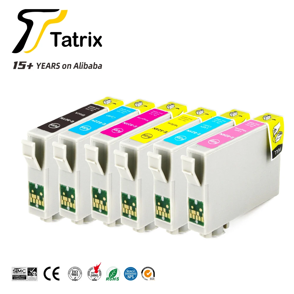 Vacío Juego de 6 cartuchos de tinta recargables t0821 ~ 6 81 N 82 N 82