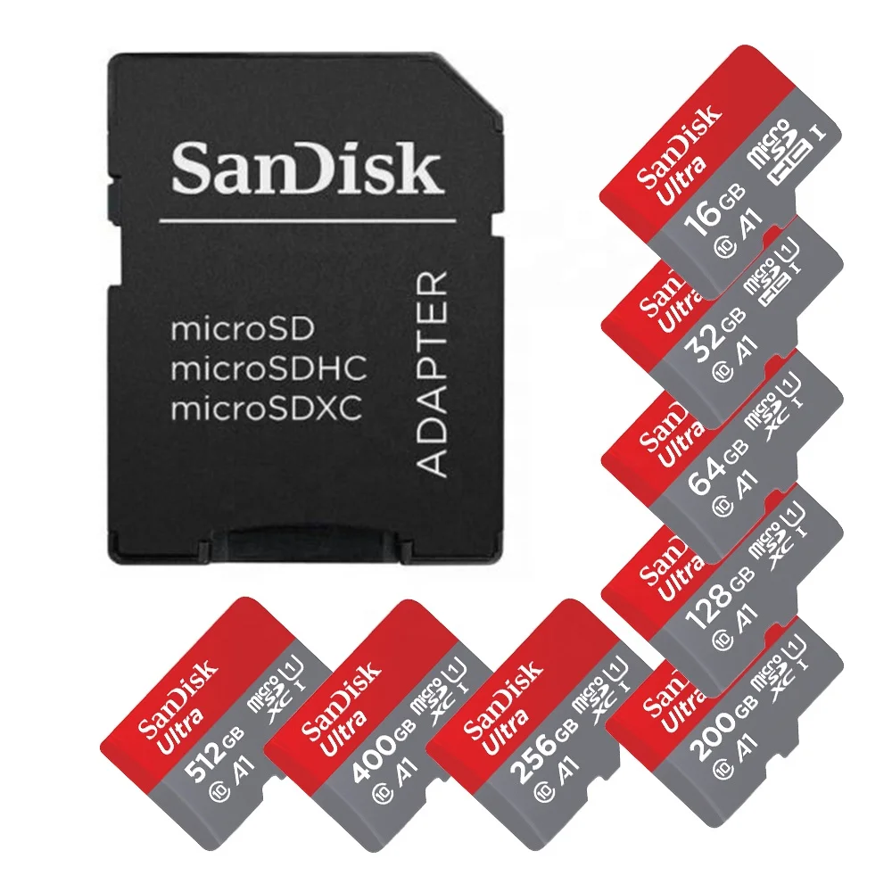 In detail Kijker liefde Sandisk Ultra Uhs-i A1 Class 10 Micro Sd Card With Sd Adapte Memory Card  16gb 32gb 64gb 128gb 200gb 256gb 400gb 512gb Tf Card - Buy Sandisk Ultra  Uhs-i A1 Class 10