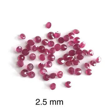 2.5mm Natural Ruby Gemstone Round Diamond Cut Loose Precious Gemstone Wholesale Price
