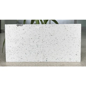 Modern Snow White Quartz Dining Table Top Artificial Shower Stone Wall Panel Per Square Meter Price