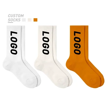 2022 High Quality Low Moq 100% Cotton Fashion Crew Socks Logo Custom Logo Socks Custom Socks