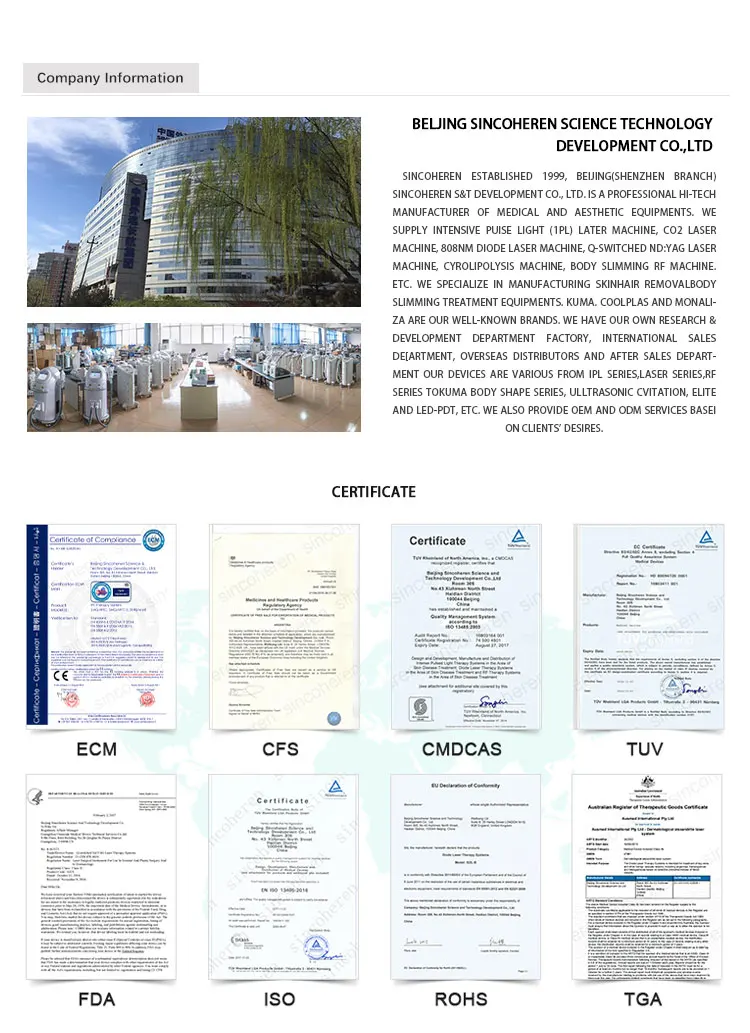 Factory price diode Laser Beauty Equipment/Portable Elight ipl+rf/IPL hair removal Sincoheren Medical Solutions 2021