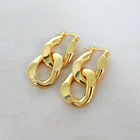 Manufacturer Earrings Manufacturer Real Gold Plated Chain Link Twisted Chunky Earrings