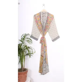 Bridesmaids gift Silk Night gowns Swimsuit Beach Cover Up Vintage Silk Kimono Robe Honeymoon Dress Holiday Gowns Vintage Kimono