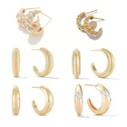 CANNER 2021 New Minimalist Wholesale Jewelry 18K Gold Plated Brass Small Hoop Huggie Earrings