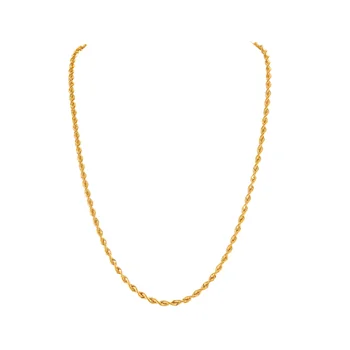 Pure Gold 18K 21K 22K Jewelry Solid Rope Chain