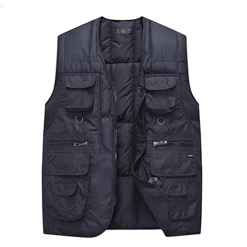 Men Casual Puffer Vests Navy Blue Army Green Puff Waistcoat Male Quilted Padded Gillet Man Leisure Daily Waistcoat