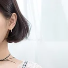 Drop Earrings E5886 Hot Items Jewelry Silver Drop Shaped Smooth Geometric Ear Hook Earrings