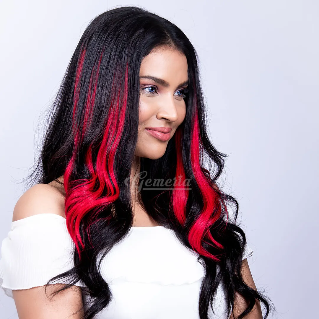 Clip-in Highlights Indian Temple Hair Extensions 100% Raw Virgin  Unprocessed Hair. - Buy Clip In Tape In Weave Ponytail Bellamy Zala  Microlink Wefts Bundles Cheap Affordable Topper Colors Sew Kinky Hd Laces
