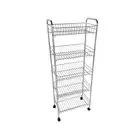 42*28*110cm Exquisite Iron Pipe Three-layer Storage Baskets Trolley For Kitchen House