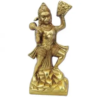 Brass Metal Statue Hindu Lord Hanuman in antique