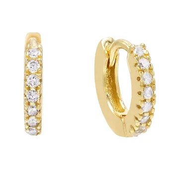 Gemnel Online fashion jewellery silver 14kt gold vermeil cubic zirconia huggie hoop earrings