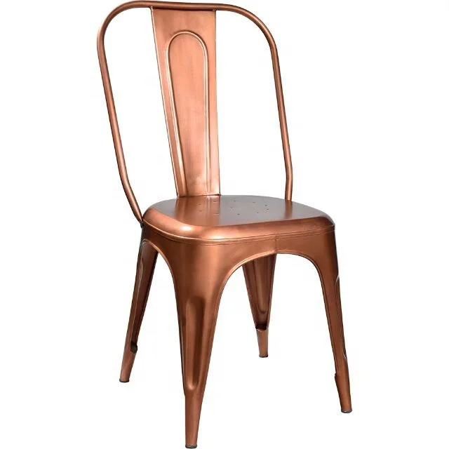 copper metal dining chairs