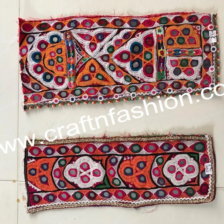 Indian Vintage Kutch Embroidery Border Lace Multicolored Gamthi