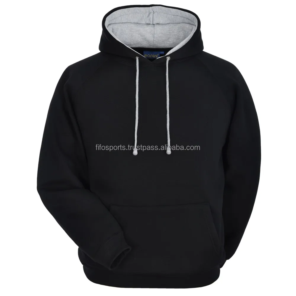 thick plain black hoodie