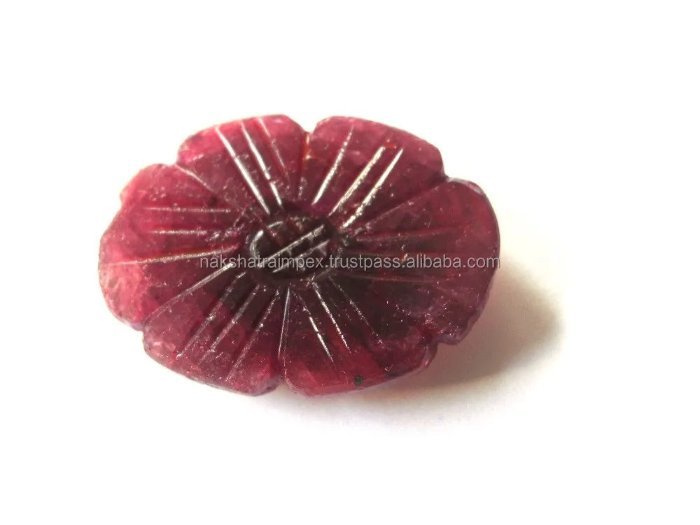 natural dyed dark red beryl carving oval cut  gem