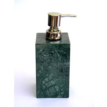 Green Marble Square Shape Soap Dispenser With Stainless Steel Pump