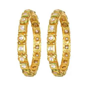 Gold Plated 2 Pc Classic Bangles