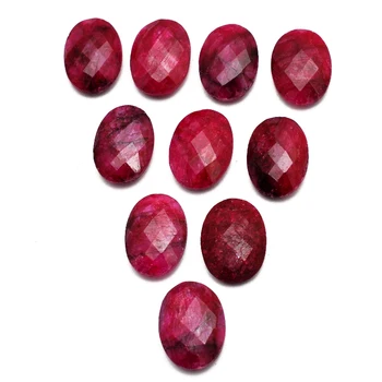 Bulk Price Dyed Ruby Oval Faceted Gemstone