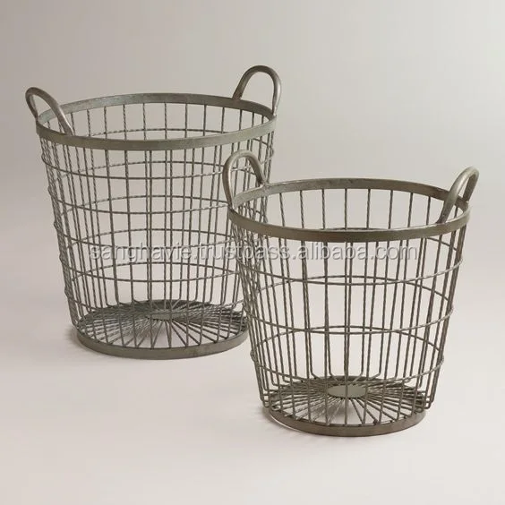 metal wire iron fruit basket kitchen decorative metal round