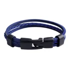 Leather Bangle Bangles Stainless Steel Make Leather Magnetic Clasp Cuff Bangle Bracelet Men
